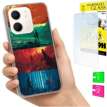 Etui za Oppo A5X, fotografija, maskica, stražnja stranica, torbica + 9H staklo