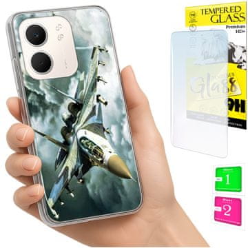 Torbica za Oppo A5X sa staklom 9H, crna, zaštitna maska