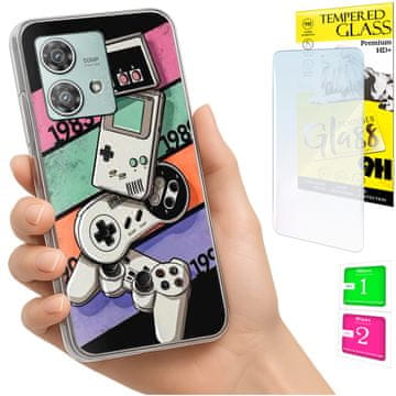 Etui za Motorola Edge 40 Neo, maskica sa stražnjom kamerom, futrola plus staklo 9H