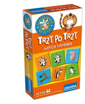 Granna Trzy po trzy. Životinje Superfarmera. Društvena igra. Granna