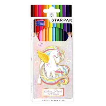 STARPAK Olovke u boji s jednorogom. 12 boja.