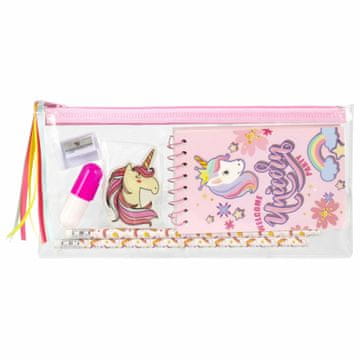 STARPAK Školski set Unicorn: pernica torbica, notes na spiralu, 2 olovke, gumica, mini marker, šiljilo 502164