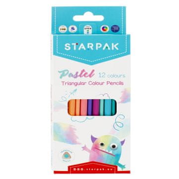 STARPAK Olovke u boji, trokutaste, pastelne, 12 boja 472397