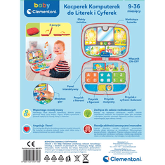 Clementoni Kacperek. Računalo sa slovima i brojevima. Prijenosno računalo za bebe. 50716