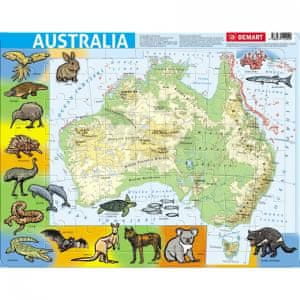Okvirna slagalica. Australija - fizička karta