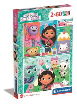 Clementoni Puzzle 2x60 elementa. Koci domek Gabi. Clementoni
