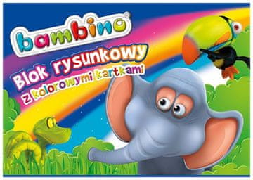 BAMBINO blok za crtanje sa šarenim A4 listovima. 16 listova