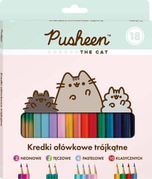 St.Majewski Trokutaste drvene bojice u 18 boja, Pusheen