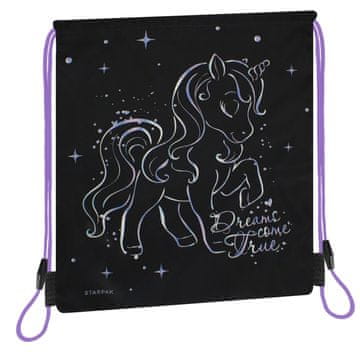 STARPAK Torba na rame crna, jednorožac