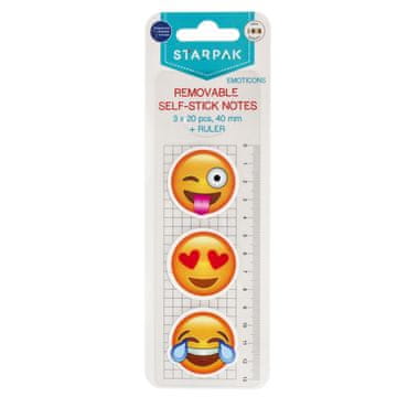 STARPAK Oznaka za indeksiranje 40mm/20k okrugla, 3 komada, emoji i ravnalo
