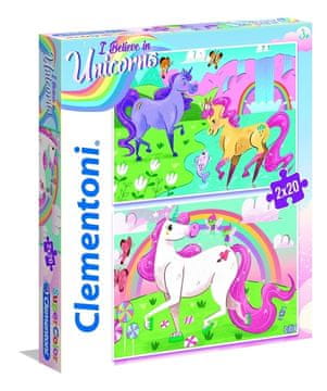 Clementoni Puzzle 2x20 dijelova. Vjerujem u jednoroge