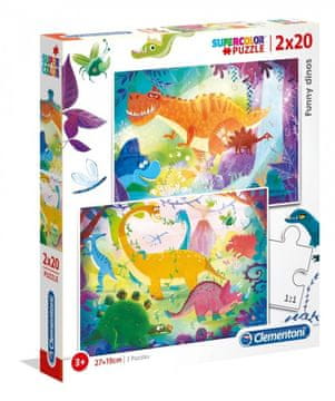 Clementoni Puzzle 2x20 dijelova. Vesele dinosaure