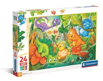 Clementoni Puzzle maxi 24 elementa, super kolor, sretna oaza dinosaura