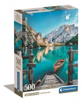 Slagalica od 500 dijelova. Kompaktna. Jezero Braies
