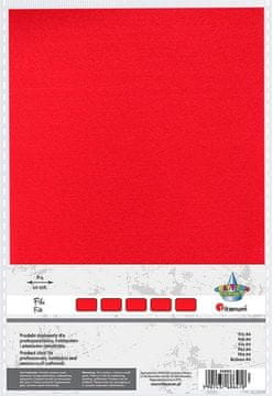 Crveni filc, format A4, 2 mm, 200 g, 10 komada