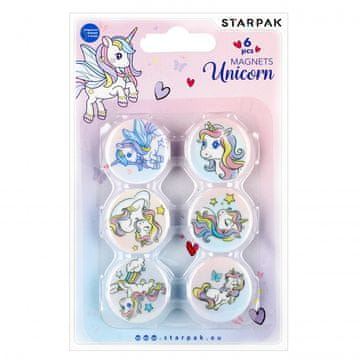STARPAK Šareni magneti 6 kom 30 mm. Unicorn
