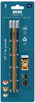Interdruk Grafitne olovke s gumicom i šiljilom, 3 komada, tigar