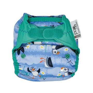Plava Puffin vodootporna pelena za bebe s čičkom, eko pelena Close