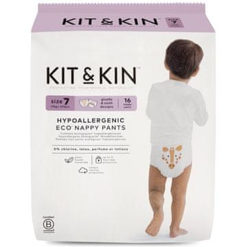 Pelene za bebe za jednokratnu upotrebu, veličina 7 (17 kg+), 16 kom. KIT&KIN