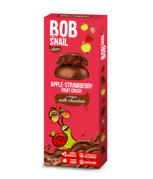 Bob Snail užina od jabuke i jagode u tamnoj čokoladi - 30 g