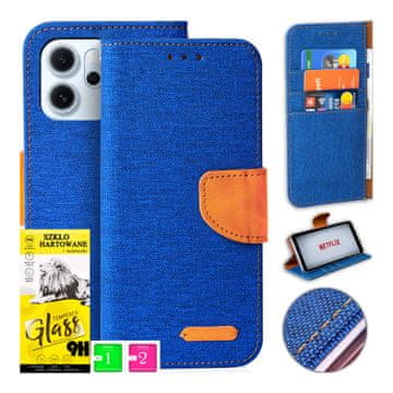 Futrola za Oppo Reno 14F / 14 FS 5G, canvas, s magnetom i zaštitnim staklom 9h