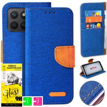 Torbica CANVAS za Honor X8C s magnetnim zatvaračem, futrola novčanik + 9H staklo