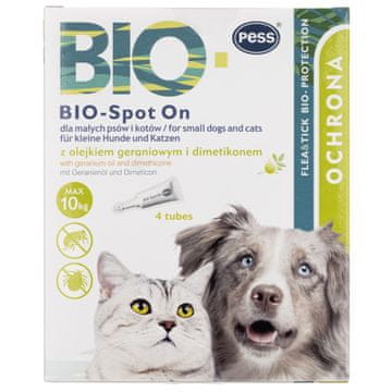 PESS Pess Bio-Spot s uljem geranium i dimetikon za male pse i mačke do 10 kg