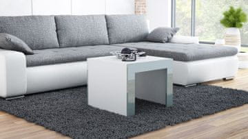 slomart Cama TESS60 BI/SZ stol za kavu, kvadratni, bijeli, 2 noge