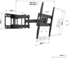 Vogels UP4053, zidni nosač za ekrane od 32"-65", rotacija 120°, nagib 15°, 40kg