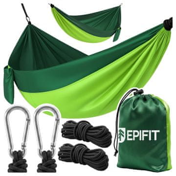 Hamak turystyczny jednoosobowy veliki 275x150 cm, vrtni, putni za kampiranje CALM275 Green
