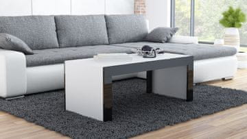 slomart Cama TESS120 BI/CZ stolić za kavu, pravokutni, bijela/crna