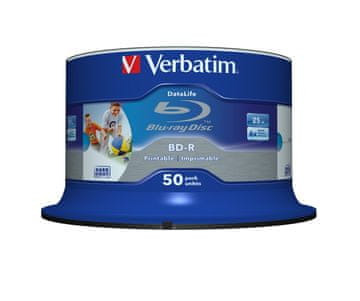 Verbatim Verbatim BD-R Blu-Ray diskovi, 25 GB, ispisivi, pakiranje od 50 komada