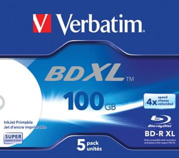 Verbatim Verbatim BD-R XL 100GB 4x medij za snimanje, 5 komada, Jewel Case