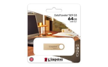 KIN Kingston DataTraveler SE9 G3 USB 3.2 Gen 1 flash pogon 64 GB, zlatna boja