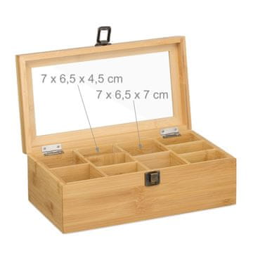 Northix Kutija za čaj s 10 podesivih pretinaca i prozirnim poklopcem