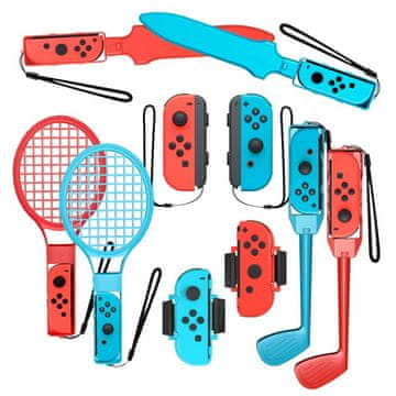 MG Accesories set dodataka za Nintendo Switch Sports 10u1, crveno/plavi