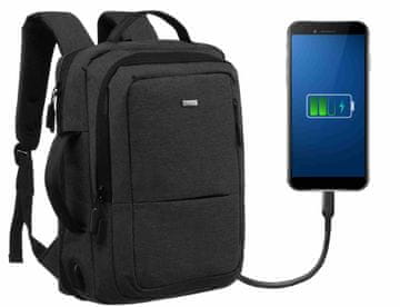 Peterson Putni ruksak s prostorom za prijenosno računalo i USB priključkom -