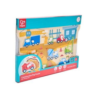 Hape Građevinska vozila slagalica s klinovima, drvena, 10 dijelova