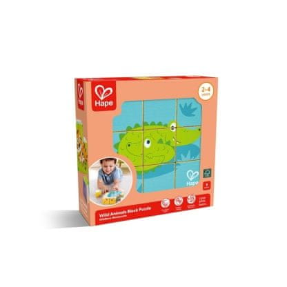 Drvene didaktičke kocke Divlje životinje, 9 dijelova