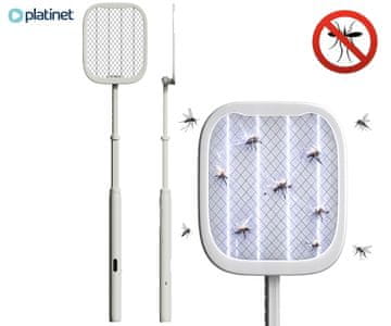 Platinet PRMB3875 2u1 električni reket protiv insekata, 5 W, bijel