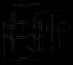 Kruger&Matz zidni nosač za TV 23" - 42" s nagibnom ravninom, 30 kg