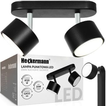 Led točkasta svjetiljka Heckermann 8795314A crna s 2 glave