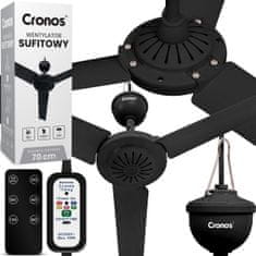 Stropni ventilator Cronos FC11-70 70 cm crni s daljinskim upravljačem
