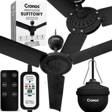 Stropni ventilator Cronos FC11-90 90cm crni s daljinskim upravljačem
