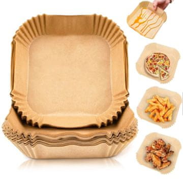 Papirni ulošci za fritezu bez ulja 6-7l 20x20cm 100 komada