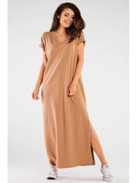Infinite You Oversizna kimono haljina maxi od pamučne tkanine, bež S/M