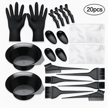 Set za bojanje kose, četke, zdjelica, kopča, 20 komada.