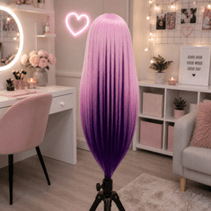 Blu Iza termalna frizerska glava za obuku 90 cm + stalak