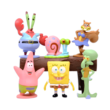 éS Set od 6 kolekcionarskih figura Spužva Bob Skockani