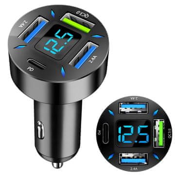 éS USB-C PD USB QC 3.0 brzi auto punjač za telefon